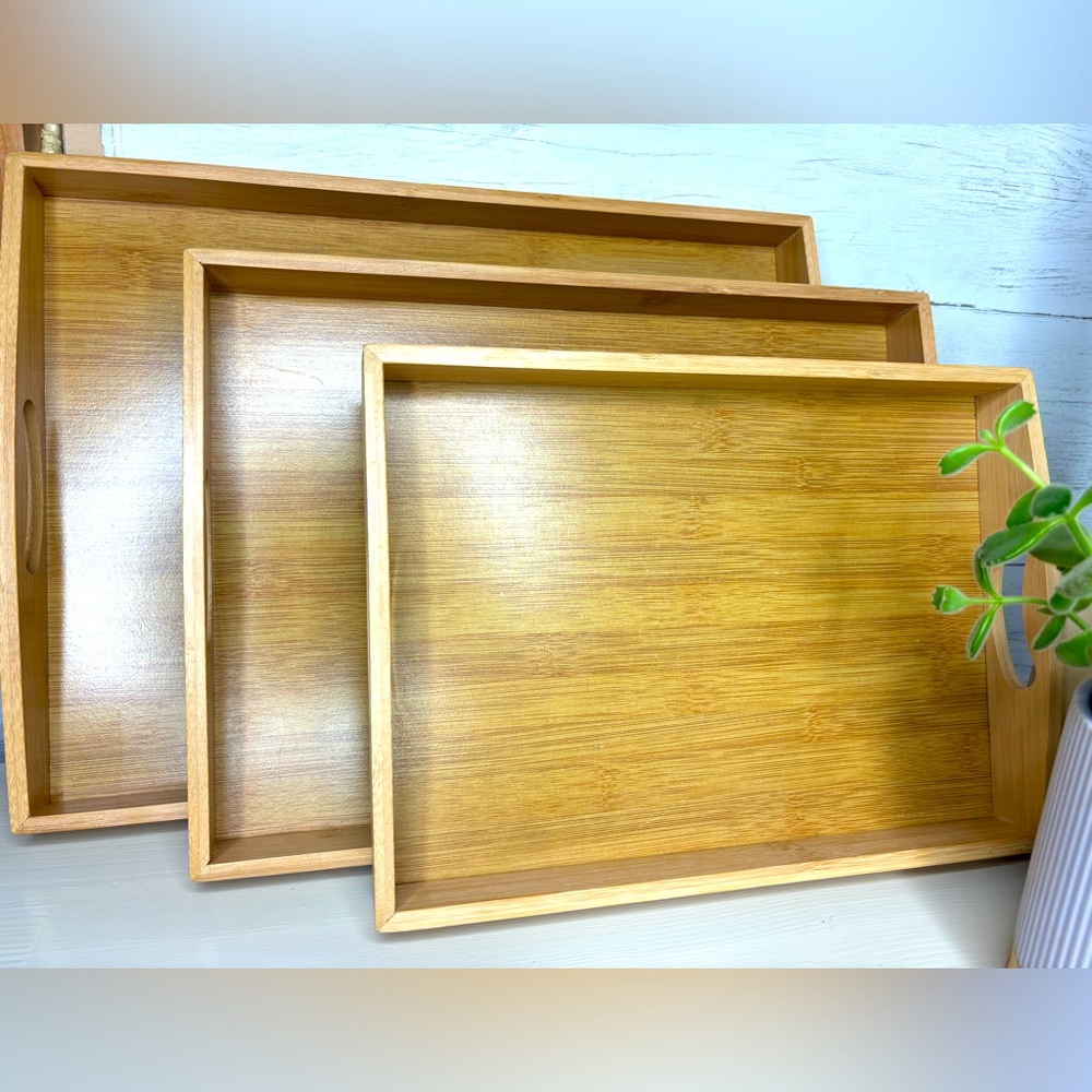Montessori Bamboo Tray Set of Three